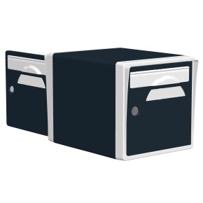 BOITE AUX LETTRES RESINE 2 PORTES Gris anthracite / Blanc 07-DF